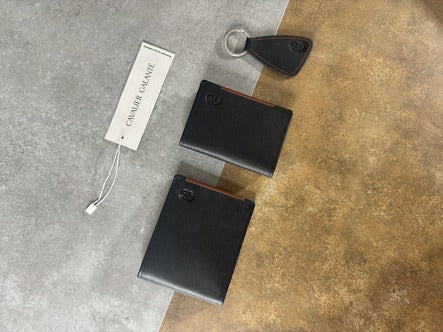 Cavalier  Caliné™ Slim Leather Wallet with Brown Accent | Key Holder for Men | Elegant Gift