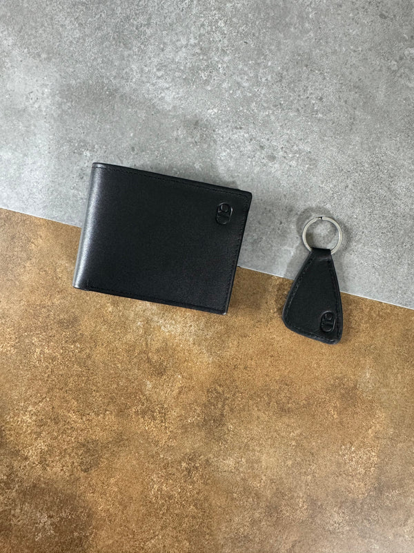 Smart Choice - Premium Black Leather Wallet for Men with Matching Keychain – Stylish & Durable Gift Set