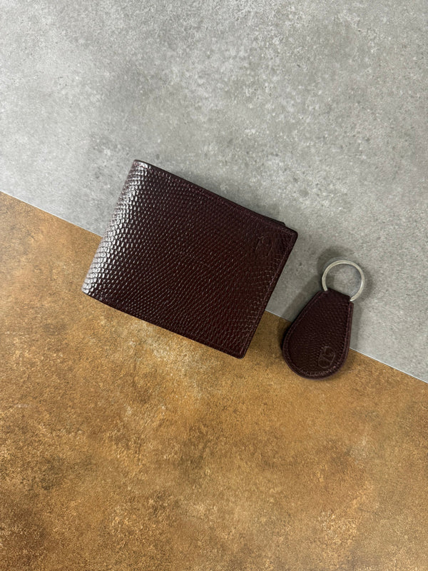 Regalia Craft™ Embossed Leather Wallet & Keychain Set – Luxury Gift for Men