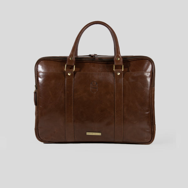 Ambassador Premium Leather Executive Briefcase - Sleek Business Bag for professionals