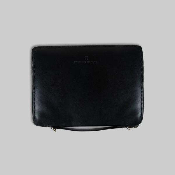 Soul Mate Black Real Leather Nomad Organizer - Elegant & Practical for Daily Essentials