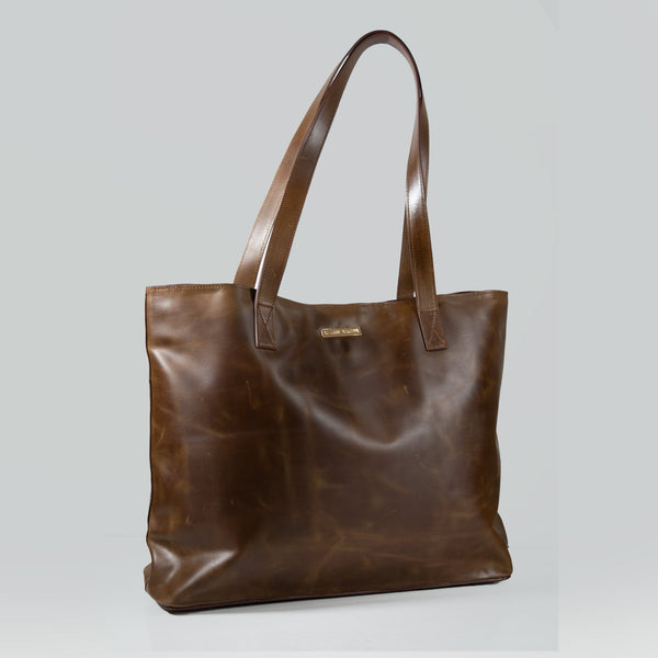 Jumbo Brown Real Leather Tote Bag - Spacious & Stylish for Everyday Essentials