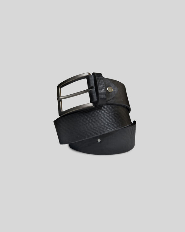 Textured Leather Belt - 40 MM-Black
